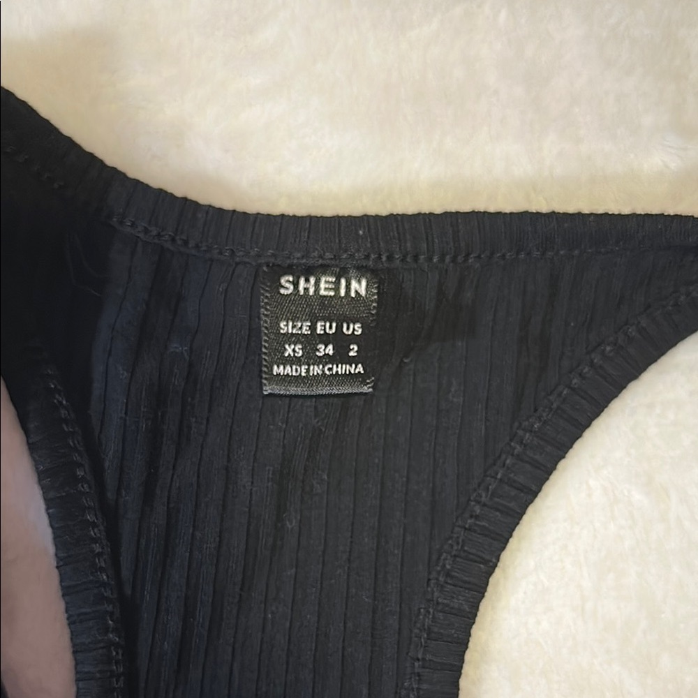 SHEIN Black Ribbed Tank Top - Picture 2 of 3